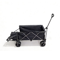Chariot de camping pliable à quatre roues en tissu Oxford imperméable de haute qualité, écologique, pour le shopping et le rangement, OEM