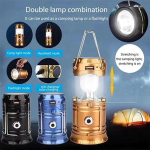 โคมไฟตั้งแคมป์แบบพกพาพลังงานแสงอาทิตย์อเนกประสงค์ – ไฟเต็นท์ LED, ไฟฉายฉุกเฉินแบบพกพากันน้ำ, ไฟทำงานพลังงานแสงอาทิตย์ - Product Image 5