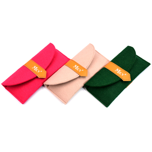 Bán buôn tùy chỉnh <span class=keywords><strong>logo</strong></span> 9*18 từ cảm thấy Kính mát trường hợp Xách Tay Cá Nhân Snap nút có thể gập lại sợi nhỏ kính trường hợp - Product Image 4