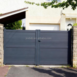 Yüksek gizlilik alüminyum alaşımlı giriş kapısı siyah kaplama paneli çit kapı tek çift kapı kilidi ile Rustproof giriş kapısı - Product Image 2