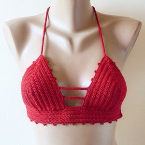 Conjunto de Bikini de Hilo Hecho a Mano Personalizado para Mujer, Traje de Baño Deportivo con Cuello en V, Mini Bikini de 2 Piezas Tejido a Crochet - Product Image 6