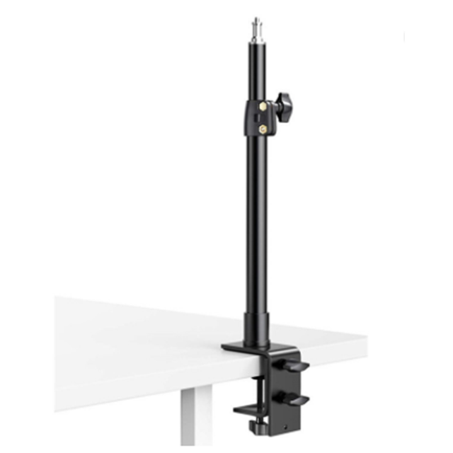 Desk Camera Mount Stand, 12.9 to 22 Inch Tabletop C Clamp Mount Stands, Rotatable Ball Head Adjustable Aluminum Light Stand