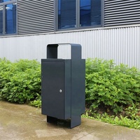 Poubelle à déchets en acier de grande taille unique pour l'extérieur, poubelle de rue, poubelle en métal pour parc, poubelle publique commerciale, bac à recyclage