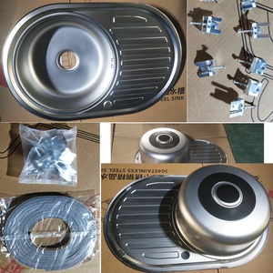 <span class=keywords><strong>Lavello</strong></span> da Cucina Rettangolare in Acciaio Inox 770x500mm per il Mercato Europeo con Vasca Interna Rotonda - Product Image 6