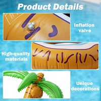 Bouée gonflable pour adultes en forme de palmier, thème Hawaï, pour piscine, plage, fête estivale, divertissement aquatique