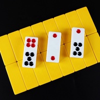 Jeu de dominos chinois (Tuiles Pai Gow) 32 pièces |   Jeu chinois classique pour la famille et les fêtes |   Points rouges/noirs, dos vert antidérapant