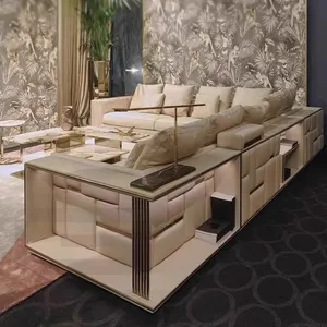 Gains furnitur rumah mewah, sofa kain ruang tamu kualitas tinggi desain sofa Italia terbaru 2024