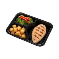 Barquettes alimentaires jetables CPET à 3 compartiments, compatibles four, pour préparation de repas, en plastique de qualité alimentaire