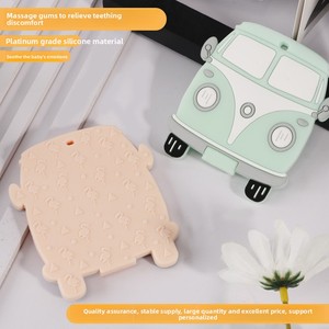 Mordedor de Silicona para Bebés, Duradero, Suave, Elástico, de Grado Alimenticio, Evita Llanto, con Forma de Coche - Product Image 2