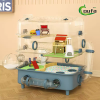 Cage de Luxe Spacieuse en Plastique Écologique pour Hamster, Ensemble Complet Villa Géante Ours Doré, Fournitures pour Petits Animaux