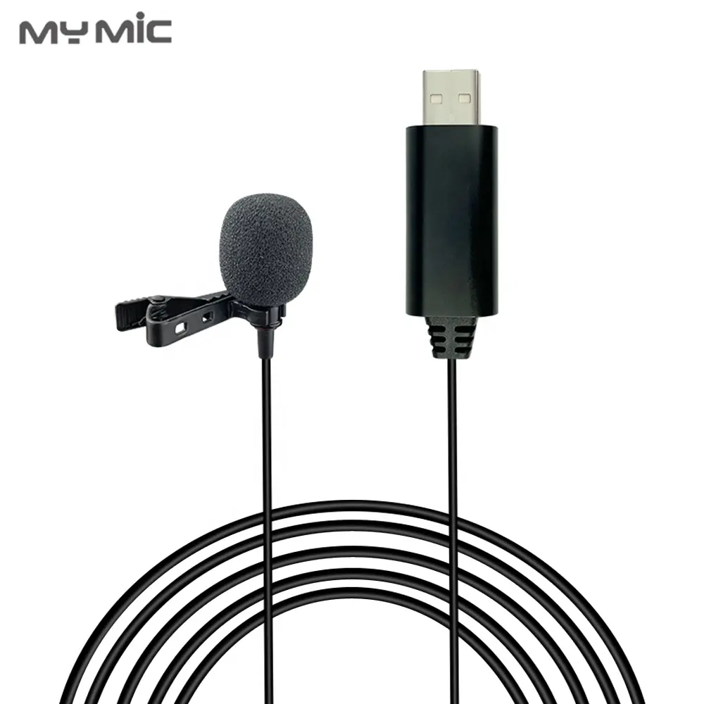 MEU MIC LJU06 usb mini microfone de vídeo lapela condensador micro para PC gravação teching