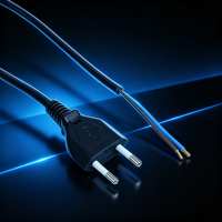 Cable de Alimentación VDE EU de Dos Puntas H03VVH2-F, Enchufe de 2 Pines, 10 2.5A 250V, Cable Desforrable Hembra para Electrodomésticos, Cable de Extensión