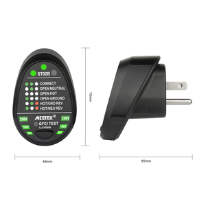 ST02E High Accuracy Industrial Earth <strong>Tester</strong> Socket Cheap GFCI <strong>RCD</strong> 90V 180V 250V 3 Pin Socket for Home Electrical Plug Socket - Product Image 6