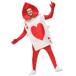 Disfraz de Halloween para adultos-Festival para Alicia en el país de las Maravillas Actuación en escenario Naipes Vestido con adorno de corazón para Echo - Product Image 2