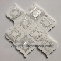 Design de mode Naturel Bianco Oro Blanc Marbre Pierre Lanterne Mosaïque Tuile pour Décoration Murale