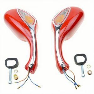GY6 <span class=keywords><strong>50cc</strong></span>-250cc Cyclomoteurs Nouveaux rétroviseurs en carbone Rétroviseur latéral de 8mm avec boîte de clignotant rouge emballé - Product Image 1