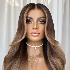 Perruque de luxe 360 Lace Wig, ondulée, couleur bronzée, 100% cheveux humains vierges, ligne de cheveux naturelle, sans colle - Product Image 4