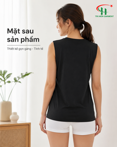 Wholesale <b>Women</b> Crew Neck Sports <b>Undershirt</b> Breathable Soft Loose Fit Gym Fitness Singlet from Vietnam - Product Image 3