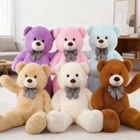Nouvel ours en peluche géant de 4 pieds (47 pouces), ours en peluche brun de taille réelle pour enfants, petit ami