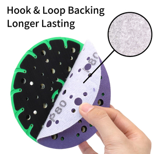 OEM 5/6 Zoll Schleifscheiben mit Klettverschluss, Keramik-Schleifpapier, Lila Mehrfachloch-Schleifscheibe, 6-Loch Keramik-Schleifscheibe, Körnung 40 - Product Image 4