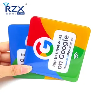 Vente en gros 10*10cm personnalisé Nfc N213/215/216 carte plastique Unique Qr Code impression PVC Google carte d'examen