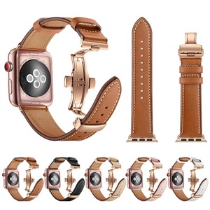สายนาฬิกาหนังแท้เกรดพรีเมียม Upro Luxury พร้อมหัวเข็มขัดแบบผีเสื้อ สำหรับ Apple Watch Ultra 11 10 9 8 SE - Product Image 1