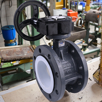 Vanne papillon à pince manuelle en acier au carbone OEM PN 1.6 Mpa avec étanchéité PTFE pour milieu aquatique