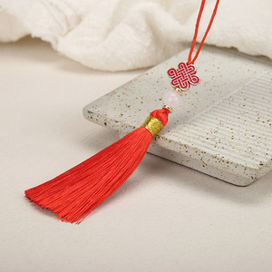 Rumbai Mini, Gantungan Kunci Rumbai Sutra Buatan Tangan dengan Manik-Manik Pembatas Buku Rumbai - Product Image 4