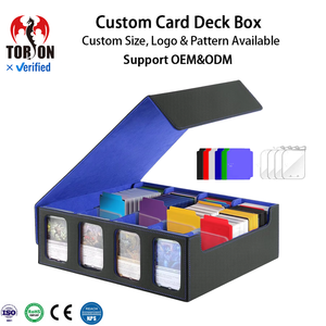 Boîte de rangement pour cartes Torson à 4 rangées, grande capacité, en cuir PU, avec séparateurs pour collections TCG CCG - Product Image 1
