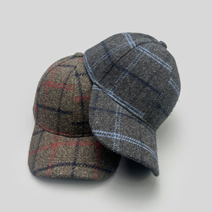 Casquette de baseball rétro à carreaux style britannique pour <span class=keywords><strong>homme</strong></span> et <span class=keywords><strong>femme</strong></span>, chaude, décontractée, pour l'extérieur, en tissu duckbill, automne-hiver - Product Image 2