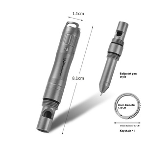PioneerEDC Juego de Bolígrafos con Silbato de Aleación de Titanio, Silbato Duradero con Cabeza de Silicona para Entrenadores, Campismo, Senderismo, Teléfonos Móviles y Tabletas, Bolígrafo EDC - Product Image 5