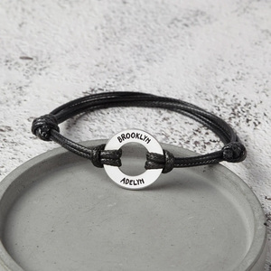 Tùy Chỉnh Khắc Tên Thép Không Gỉ 18K Vàng Có Thể Điều Chỉnh Sợi Dây Thừng Cá Nhân Vòng Vòng Quyến Rũ Phụ Nữ Tay Chuỗi Dây Vòng Đeo Tay - Product Image 4