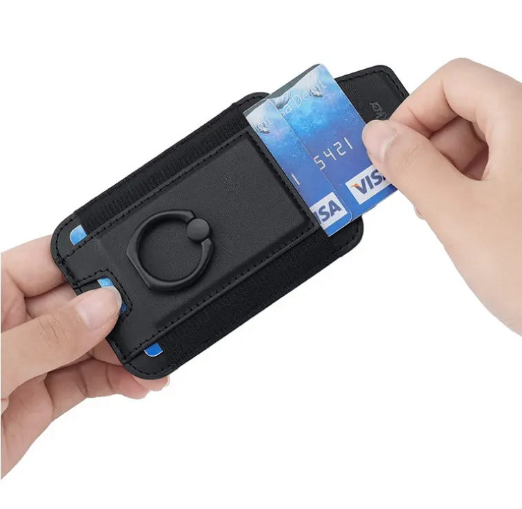 아이폰 15 Pro/14 아이폰 용 신상품 PU 가죽 마그네틱 전화 지갑 키 체인 홀더 카드 지갑