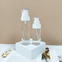 Flacon pulvérisateur rond transparent en plastique PET de 50 ml, 100 ml, 120 ml, flacon de toner à brume fine en plastique