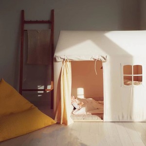 Tente pour enfants en tissu polyester et coton, légère, écologique, pour l'intérieur, petite tente de princesse pour filles - Product Image 6