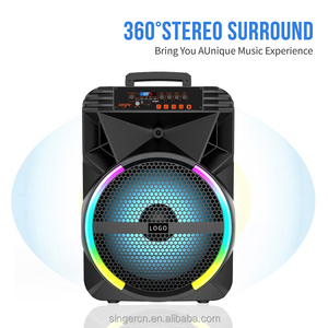 ABS-15101 nóng bán 15 inch âm thanh bên hộp RGB hiển thị kỹ thuật số ngoài trời karaoke không dây Xe đẩy loa với Mic - Product Image 2