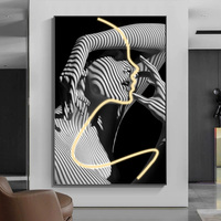 LED Glow Luxury Character Porch Art Decor Painting Living Room Sofa Background Wall Crystal Porcelain Painting