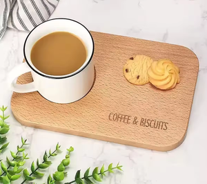Plateau à café en bois de hêtre vintage gravé sur mesure, planche de service pour le petit-déjeuner, porte-tasses, plateau à collations, écologique, pour le camping - Product Image 5