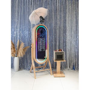 Coque de Photobooth en Bois pour Fête, Mini PC <span class=keywords><strong>Mac</strong></span>/Windows, Photobooth DSLR, Miroir Magique, Support d'Imprimante en Bois pour Événements - Product Image 5