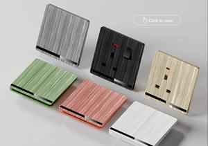 Las últimas tiras de PC de fabricación profesional Enchufe de pared de un solo polo 16A UK 1/2/3/4 Gang 1/2 Way disponible Negro Verde Rosa - Product Image 6