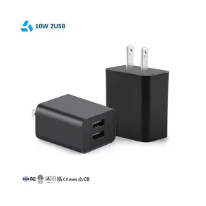 10W Dual USB מטען מתאם 5V 2A עם ארה"ב תקע להתאמה אישית לוגו USB קיר מטען נייד טלפון חכם זיהוי מערכת 2 X USB