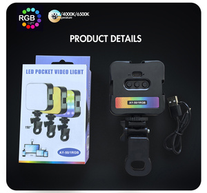 Kit d'éclairage de poche RGB direct usine, idéal <span class=keywords><strong>pour</strong></span> la photographie et la vidéographie – Lampe à lumière douce RGB – Lampe réflecteur <span class=keywords><strong>pour</strong></span> téléphone portable - Product Image 4