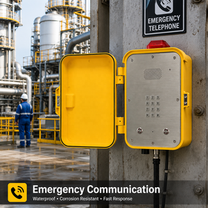 <span class=keywords><strong>Interphone</strong></span> mural d'urgence pour usine chimique avec balise d'avertissement, <span class=keywords><strong>téléphone</strong></span> antidéflagrant et étanche en alliage d'aluminium - Product Image 6