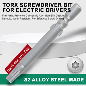 رأس مفك توركس من سبائك الصلب <span class=keywords><strong>S2</strong></span>، بساق 4 مم، لمحركات الدوران الكهربائية من سلسلة 800، مغناطيسي، بطول 40 مم و 60 مم - Product Image 4