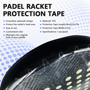 <span class=keywords><strong>Protector</strong></span> de Marco <span class=keywords><strong>Transparente</strong></span> y Cómodo para Pala de Pádel y Raqueta de Tenis de Playa de TPU OEM con Logo Personalizado de Fábrica - Product Image 2