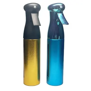 Flacone spray nebulizzatore in alluminio sottile 250 ml smerigliato in oro blu acqua nebulizzato flacone spray continuo per parrucchiere