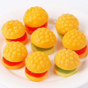 Toptan Özel Karışık Meyve Aromalı Jöle Vitaminleri Sakızlı Şekerler Tatlı ve Ekşi Helal Sertifikalı Mini Burger Şeklinde Sakızlar - Product Image 1