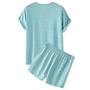 Ensembles d'été personnalisés légers et respirants de haute qualité pour hommes, vêtements décontractés unis avec t-shirt imprimé et short pour hommes - Product Image 2