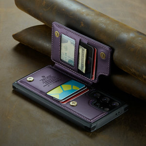 Cassa della carta di credito CaseMe per <span class=keywords><strong>samsung</strong></span> s24 ultra Cover posteriore con custodia in pelle PU per <span class=keywords><strong>Samsung</strong></span> S24 S23 <span class=keywords><strong>S22</strong></span> S21 FE <span class=keywords><strong>accessori</strong></span> del telefono - Product Image 2