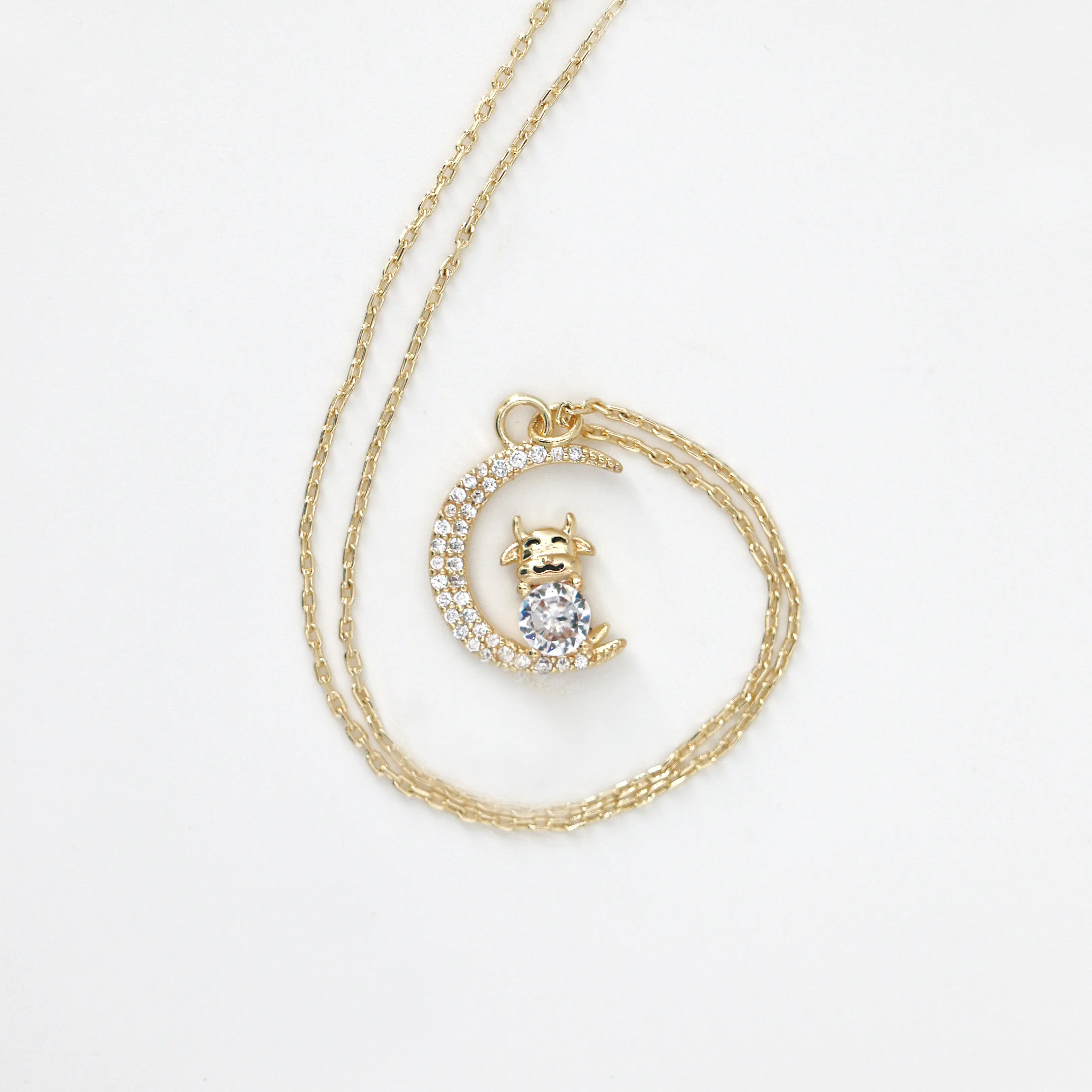 Manufactory Wholesale Brass Zircon Fashion Jewelry For Women Animal Pendant Necklace